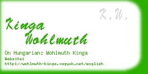 kinga wohlmuth business card